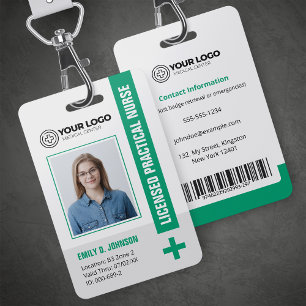 Groene Gediplomeerde Verpleegkundige LPN Foto Barc Badge