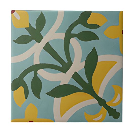 groene geeltextuurtegels tegeltje (Voorkant)