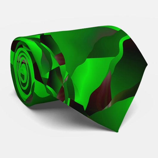 Groene gefragmenteerde abstractie stropdas (Opgerold)