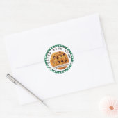 Groene gegoten kerstkoekjes met liefde ronde sticker (Envelop)