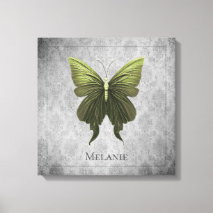 Groene Gejuwelen Vlinder Canvas Afdruk