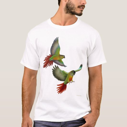 Groene gekookte Conures T-Shirt (Voorkant)