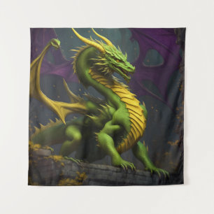 Groene & Gele Draak Wandkleed