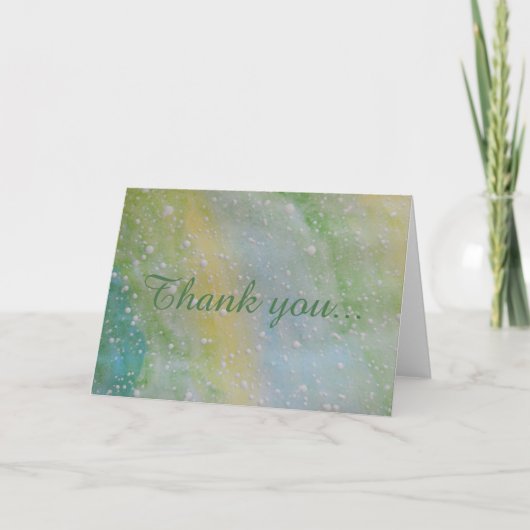 Groene, gele en blauwe Waterverf Bedankkaart (Voorkant)