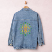 Groene, gele en oranje trappen denim jacket (Hangar)