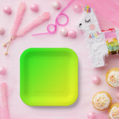 groene gele gradiënt papieren bordje (Feest)