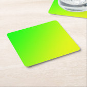 groene gele gradiënt vierkante kartonnen onderzetter (Schuin)