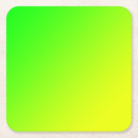 groene gele gradiënt vierkante kartonnen onderzetter (Voorkant)