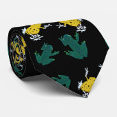 Groene gele kikkers stropdas (Opgerold)