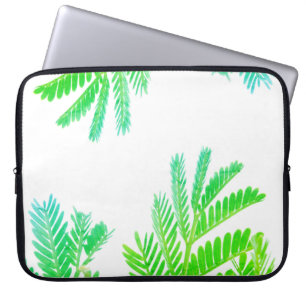 Groene gele koortsboom laat laptophoes achter laptop sleeve