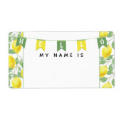 Groene + gele lemonboom Hallo mijn naam is Sticker (Voorkant)