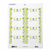 Groene + gele lemonboom Hallo mijn naam is Sticker (Full Sheet)