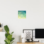 Groene Gele Mandala Inspiratie Harmonie Bloem Poster (Thuiskantoor)