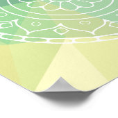 Groene Gele Mandala Inspiratie Harmonie Bloem Poster (Hoek)