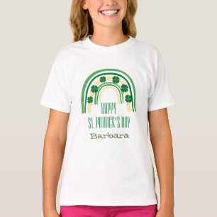 Groene gelukkige Shamrock hoefijzer St. Patrick's T-shirt