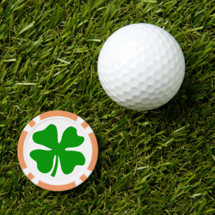 Groene geluks-klaver pokerchip golfbalmarkeerders