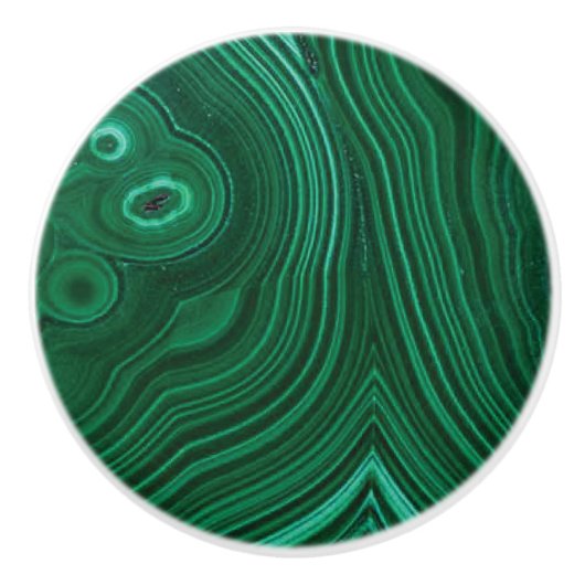 Groene gemstone malachite keramische knop (Voorkant)