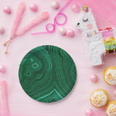 Groene gemstone malachite papieren bordje (Feest)