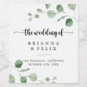 Groene genot Eucalyptus bruiloft wijn labels Wijn Etiket (Enkel label)