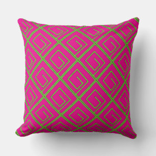 Groene Geo Fuchsia Kussen