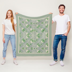 Groene geometrie 1915 Hannah Borger Overbeck Fleece Deken