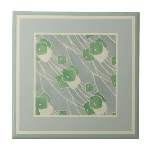 Groene geometrie 1915 Hannah Borger Overbeck Tegeltje