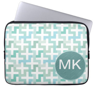 Groene Geometrisch van Seafoam Laptop Sleeve