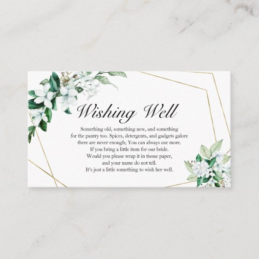 Groene Geometrische Bruidsdouche Wensput Informatiekaartje (Voorkant)