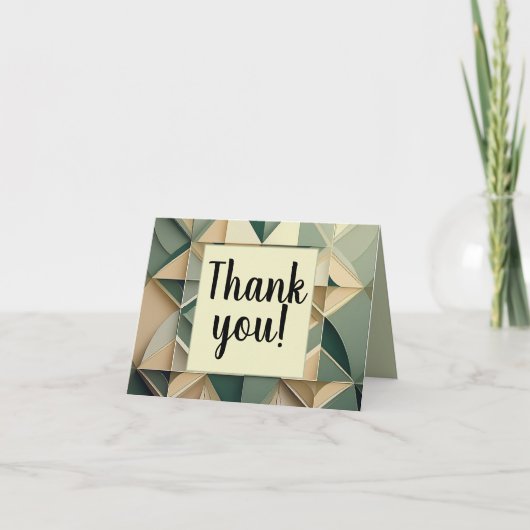 Groene Geometrische Dank u kaart (Voorkant)