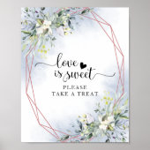 Groene geometrische eucalyptus Love Is Sweet bord Poster (Voorkant)