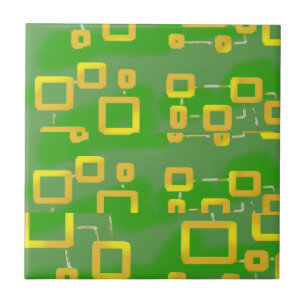 Groene geometrische keramische Tegel Tegeltje