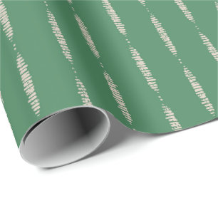 Groene geometrische strepen boheemse rustieke vint cadeaupapier