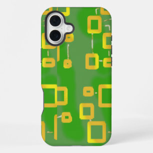 Groene geometrische telefoonhoes iPhone 16 plus hoesje