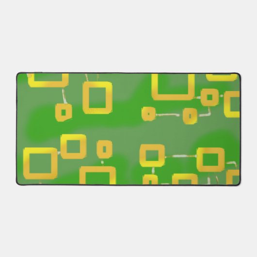 Groene Geometrische Vierkantjes Desk Mat (Voorkant)