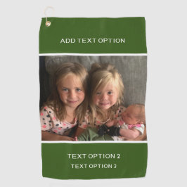 Groene Gepersonaliseerd persoonlijke foto Golfhanddoek