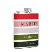 Groene gepersonaliseerde bruidsmeisje hipflacon heupfles (Rechts)