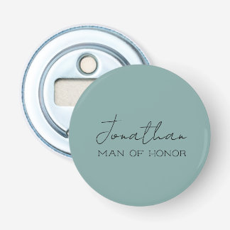 Groene gepersonaliseerde flesopener voor de man va button flesopener