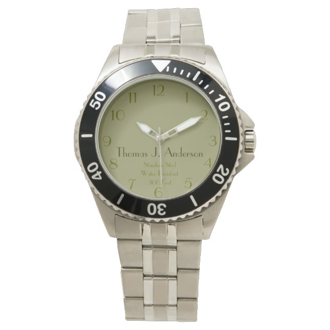 Groene gepersonaliseerde militaire stijl horloge (Voorkant)