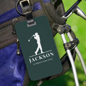 Groene gepersonaliseerde Monogram Golfer Bagagelabel