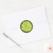 Groene Gerbera op Bruin Save the Date Sticker (Envelop)