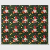 Groene geruite kabouter Sinterklaas Cadeaupapier (Vlak)