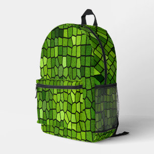 Groene geslepen glas look bedrukte rugzak