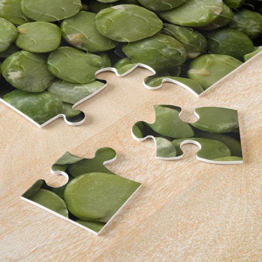 Groene gespleten erwt puzzel legpuzzel (Zijkant)