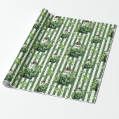 Groene gestreepte fles St. Patrick-dag chic Cadeaupapier (Uitgerold)
