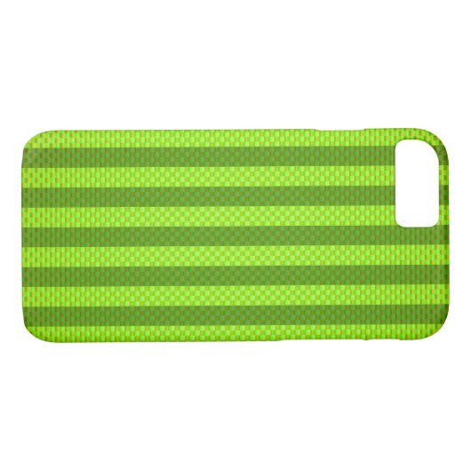 Groene gestreepte koolstofvezel gepatterd Case-Mate iPhone case (Achterkant (Horizontaal))