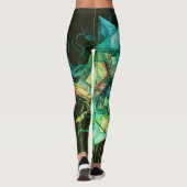 Groene Getinte Abstracte Kleuren op Aangepaste Mod Leggings (Achterkant)