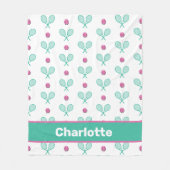 Groene getransneerde tennisrackets met aangepaste fleece deken (Voorkant)