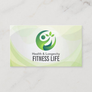 Groene gezondheid Moderne Logo Fitnessvoeding Visitekaartje
