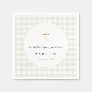 Groene Gingham Baby Doop Papier Servet