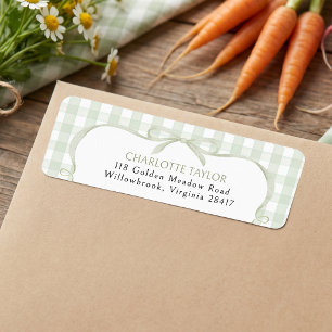 Groene Gingham Baby Shower Etiket
